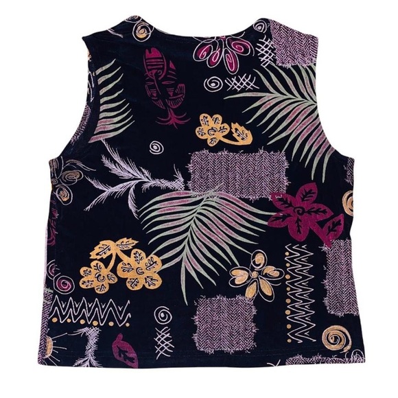 Vintage Hawaiian Tribal Print Sleeveless Top - Picture 3 of 3